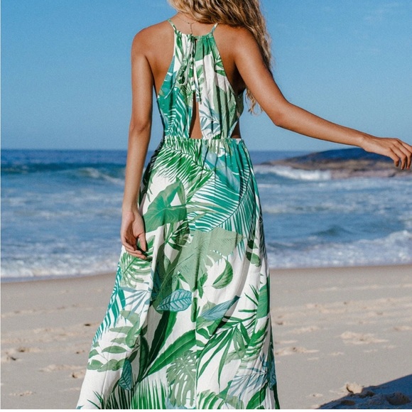 Cupshe Dresses & Skirts - Cupshe Green Leaf Print Dress